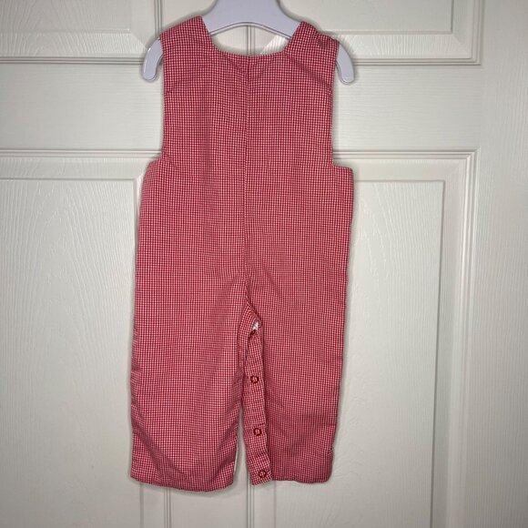 Mom & Me Smocked Christmas Longalls Overalls Baby Boy Size 3M Santa Reindeer - Picture 14 of 14